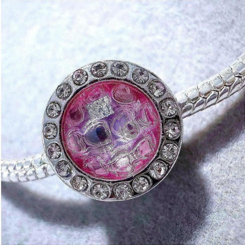 Pink Rhinestone Crystal Bead Charm fits PANDORA